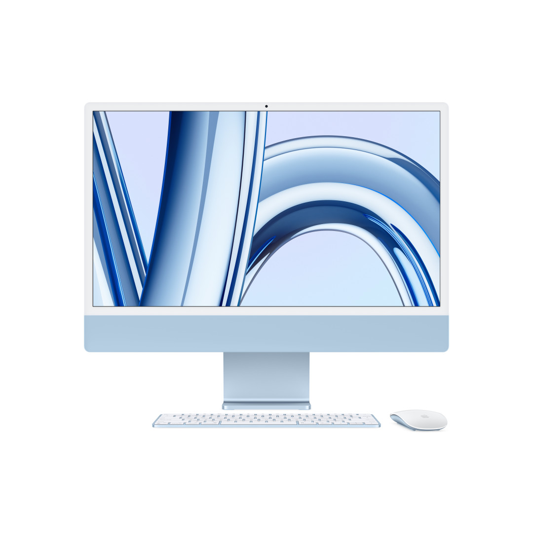 iMac blu - RAM 8GB di memoria unificata - HD SSD 256GB - Gigabit Ethernet - Magic Trackpad - Magic Keyboard con Touch ID e tastierino numerico - Italiano