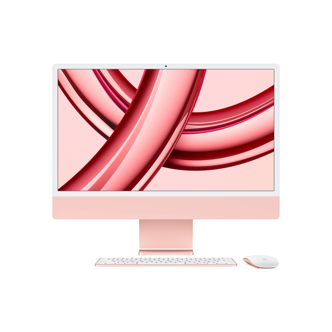 iMac rosa - RAM 8GB di memoria unificata - HD SSD 1TB - Magic Mouse + Magic Trackpad - Magic Keyboard con Touch ID e tastierino numerico - Italiano