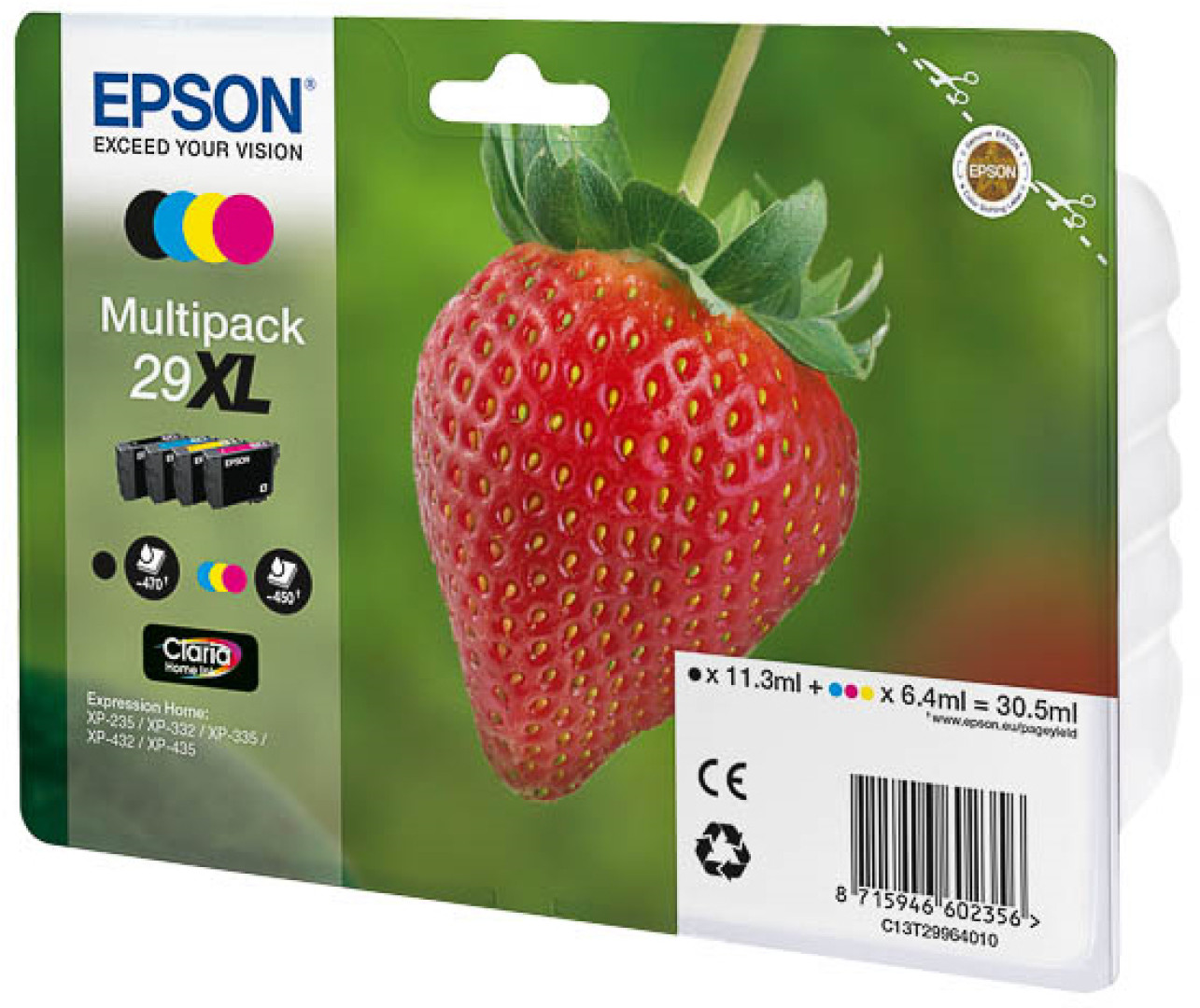 Epson Strawberry 29XL CMYK cartuccia d'inchiostro 1 pz Originale Resa elevata (XL) Nero, Ciano, Magenta, Giallo