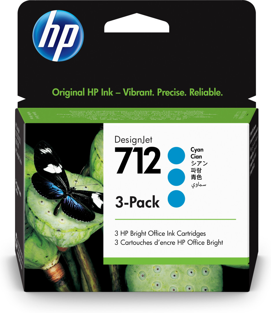 HP Confezione da 3 cartucce di inchiostro ciano originale DesignJet 712 da 29 ml