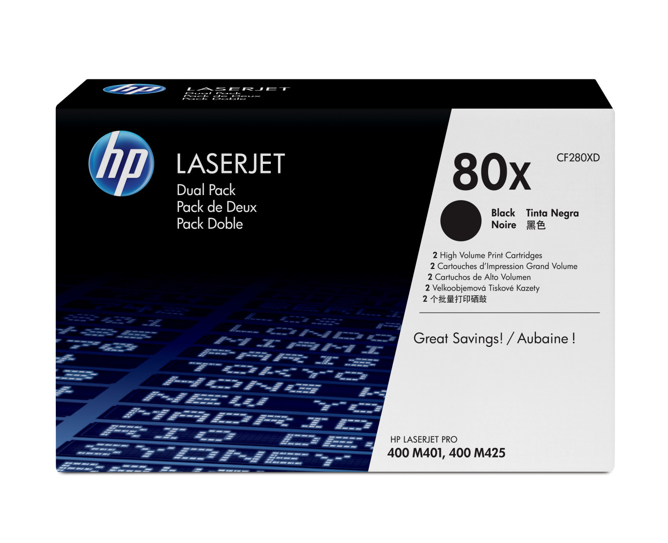 HP Confezione da 2 cartucce originali Toner nero ad alta capacit- LaserJet 80X